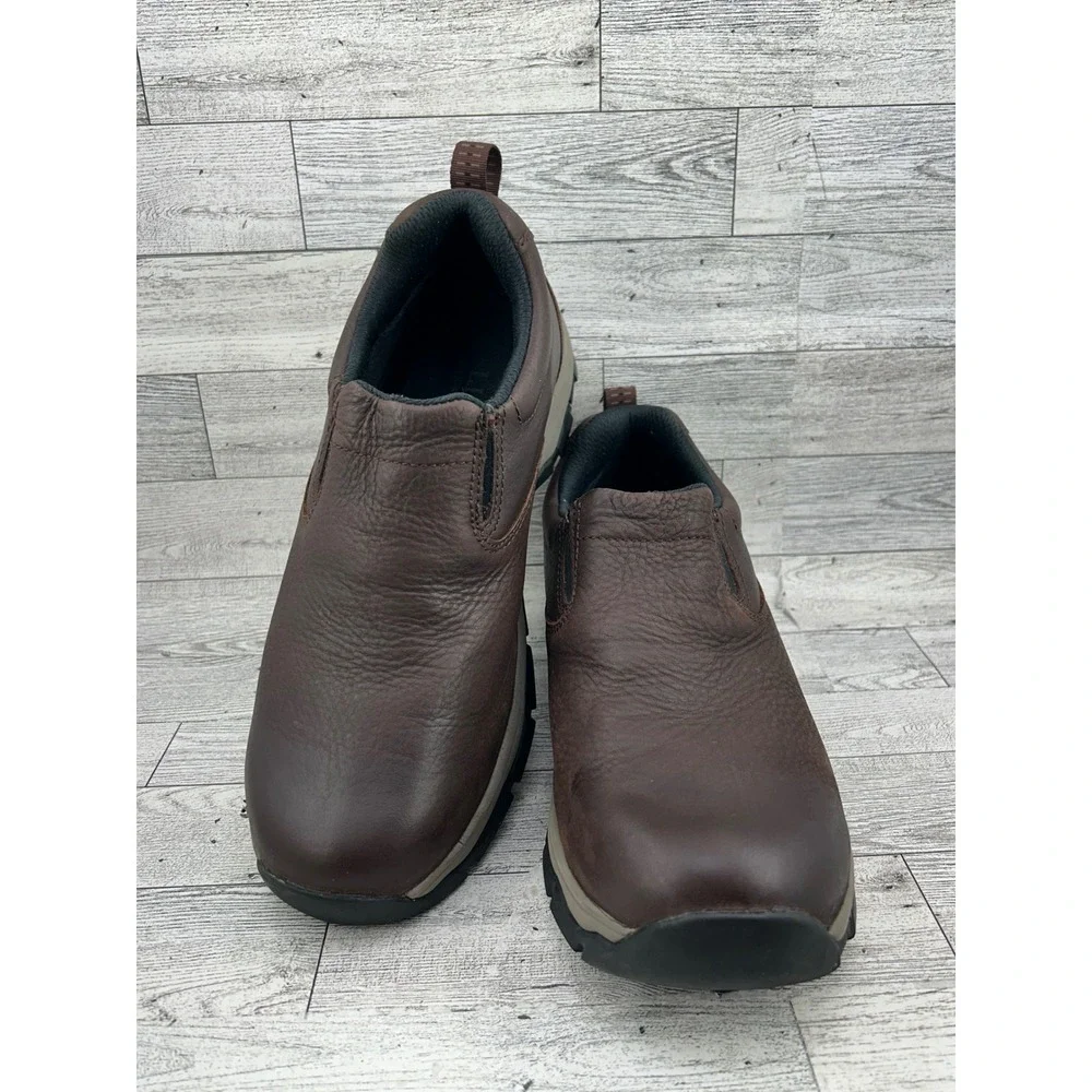 LL‎ Bean Waterproof Insulated Leather Mocs Brown Vibram Arctic Grip Women Size 9